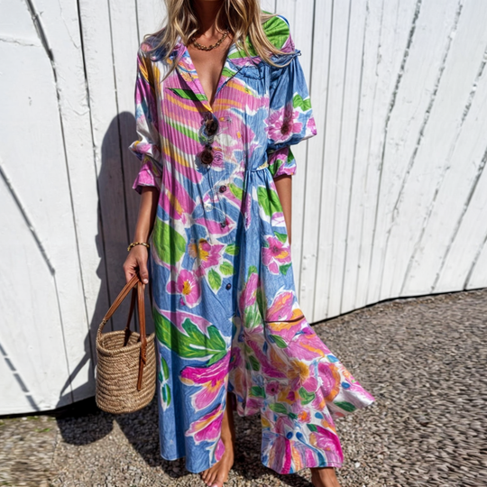 Noelia – Blusenkleid mit lebendigem Blumenprint